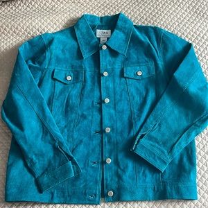 Turquoise leather jacket